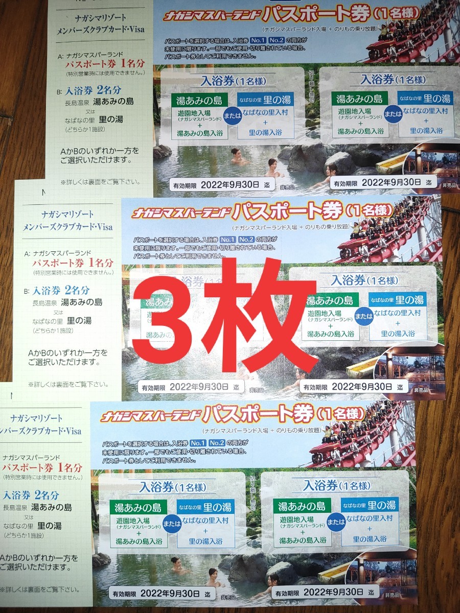 65%以上節約 パスポートチケット3枚 ナガシマスパーランド 遊園地 大阪直営店 専用 ナガシマスパーランド パスポート 中学生以上 3枚 ユリココア様 遊園地/テーマパーク