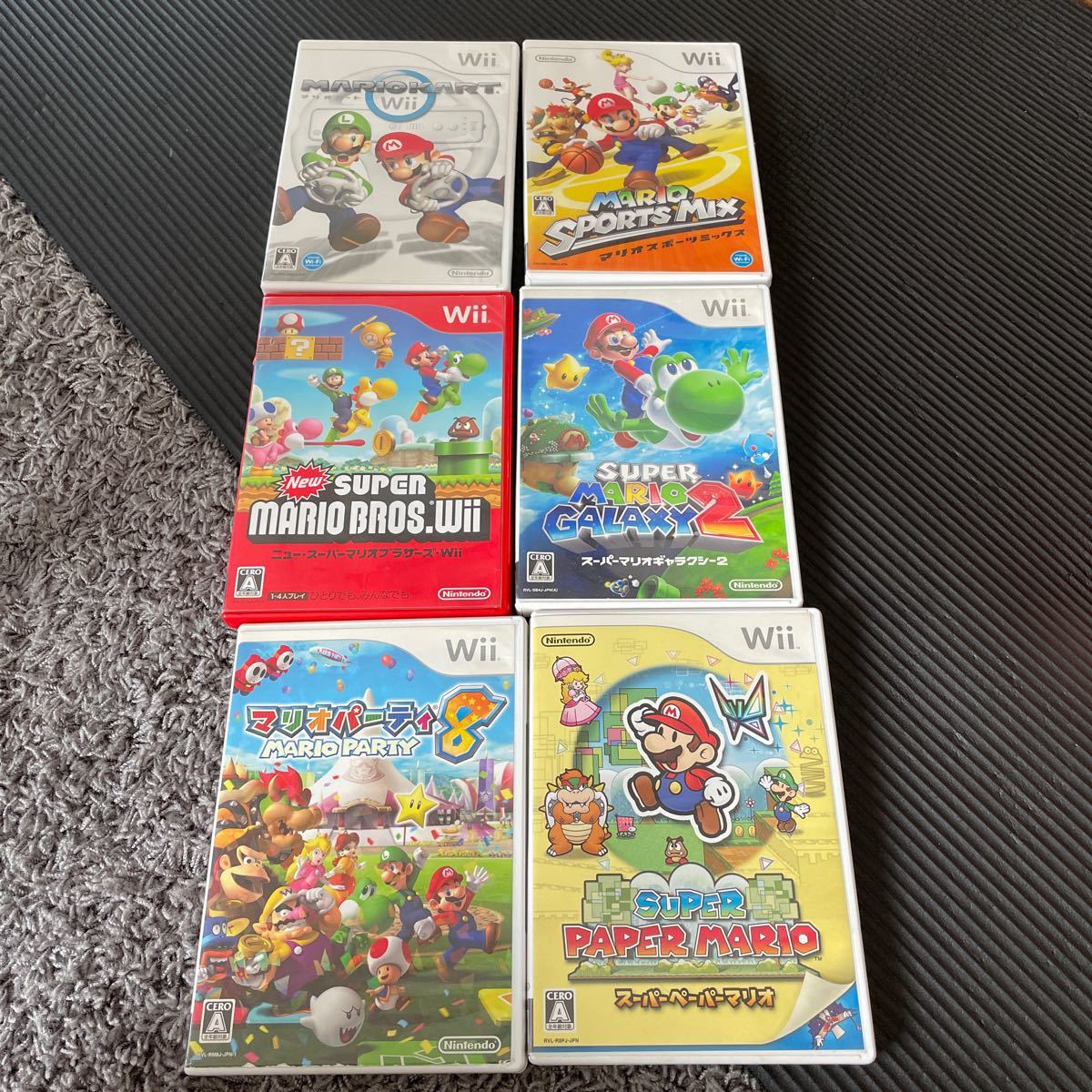 【中古品】Wiiソフト　 マリオカート ゲームソフト　6本セット