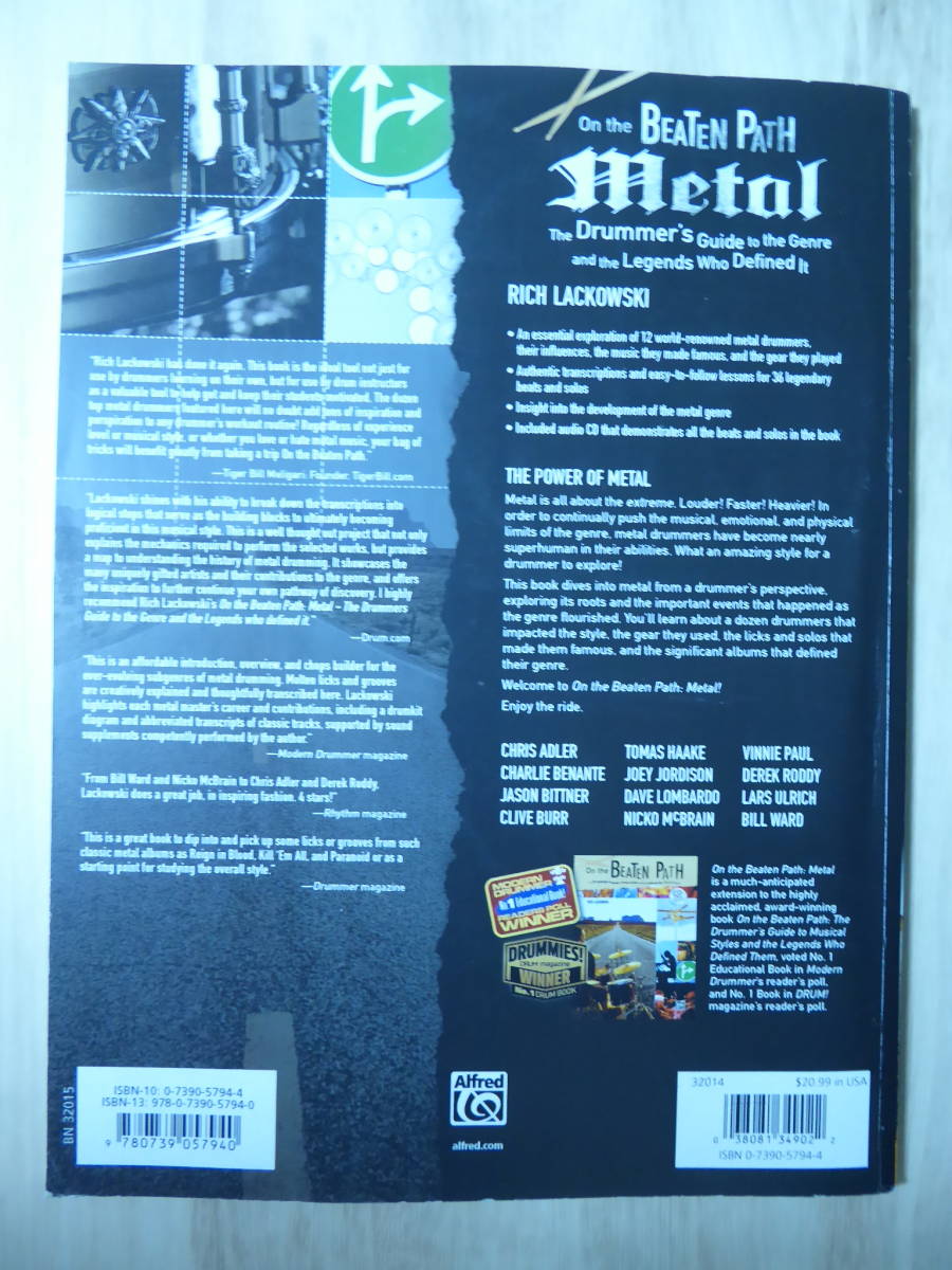 [m8800y b] CD付ドラム教本　On the Beaten Path Metal　ハードロック メタル　メタリカ、アイアン・メイデン、ブラック・サバス他_画像3