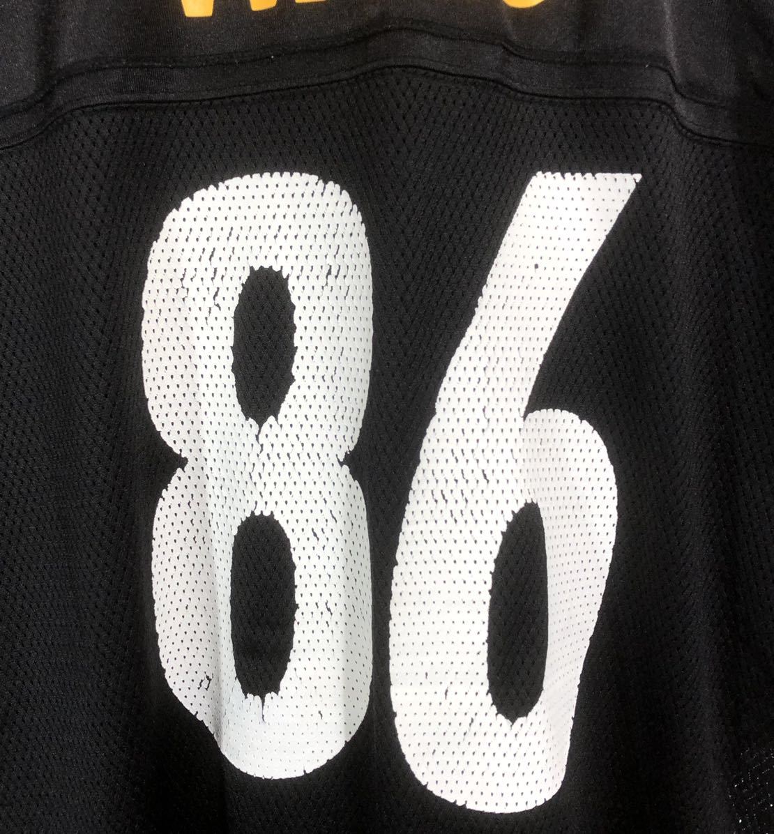■ Reebok リーボック NFL ピッツバーグ スティーラーズ ＃86 WARD フットボール Tシャツ 古着 サイズXL 黒 アメカジ アメフト Steelers ■の画像7