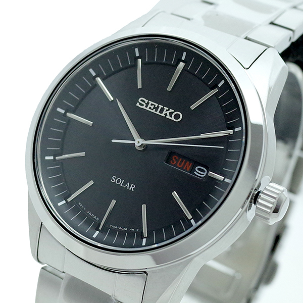 【誠実】 セイコー シルバー ブラック クォーツ SOLAR SEIKO SNE527P1 メンズ 腕時計 SEIKO アルバ