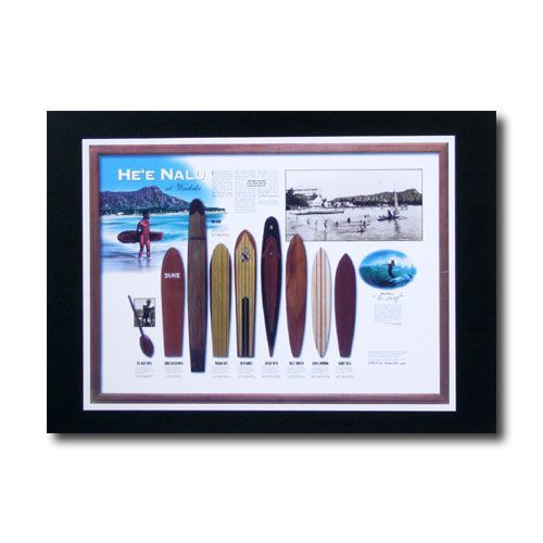 ハワイアンポスター サーフィンシリーズ N-17 「HE'E NALU」 サイズ：21.5×30cm アメリカ雑貨 アメリカン雑貨_画像1