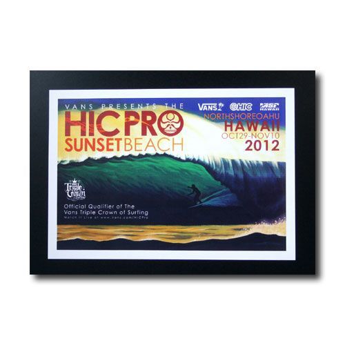 ハワイアンポスター サーフコンテスト M-35 「HIC PRO SUNSET BRECH 2012」 サイズ：21×30.5cm_画像1