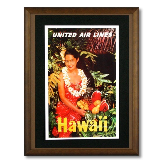  Hawaiian poster fla girl series UNITED AIR LINES HAWAII United Airlines F-42 America miscellaneous goods 