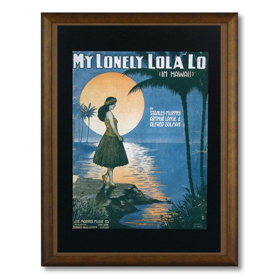  Hawaiian poster fla girl series F-124 [My Lonly Lola Lo] size :28×21cm America miscellaneous goods a