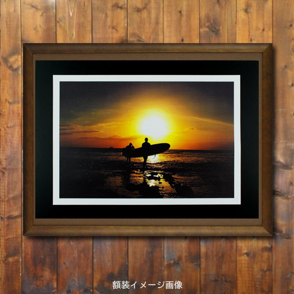  poster Hawaiian poster surfing series N-154 Sunset and Surfer art size : length 20.7× width 30