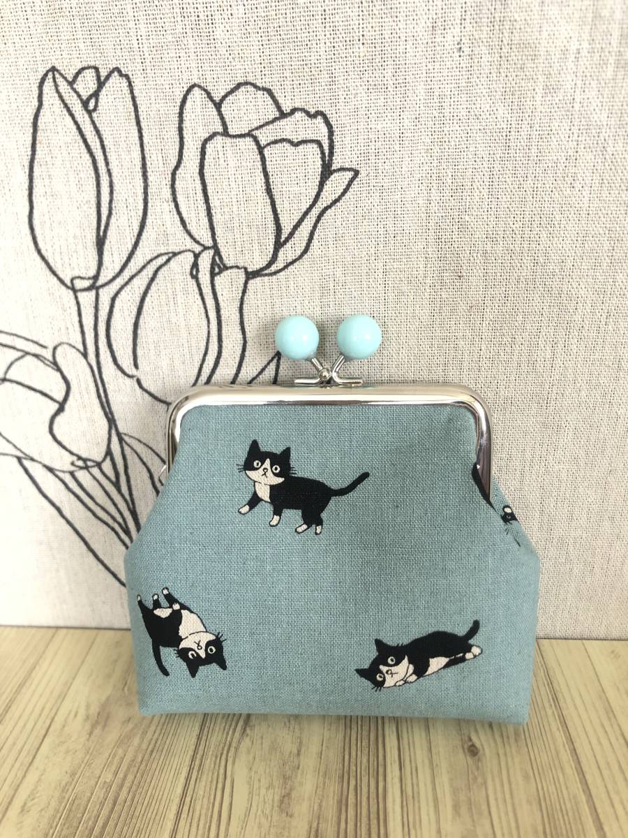 当店限定販売 がま口 ポーチ 財布 小物入れ ハンドメイド 猫柄 スモークブルー Catalasarenas Com 当店限定販売 がま口 ポーチ 財布 小物入れ ハンドメイド 猫柄 スモークブルー Catalasarenas Com