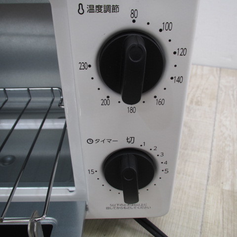 7160PS【未使用】[山善] トースター オーブントースター トースト 2枚焼き タイマー15分 温度調節機能付き 1000W ホワイト YTS-C101(W)