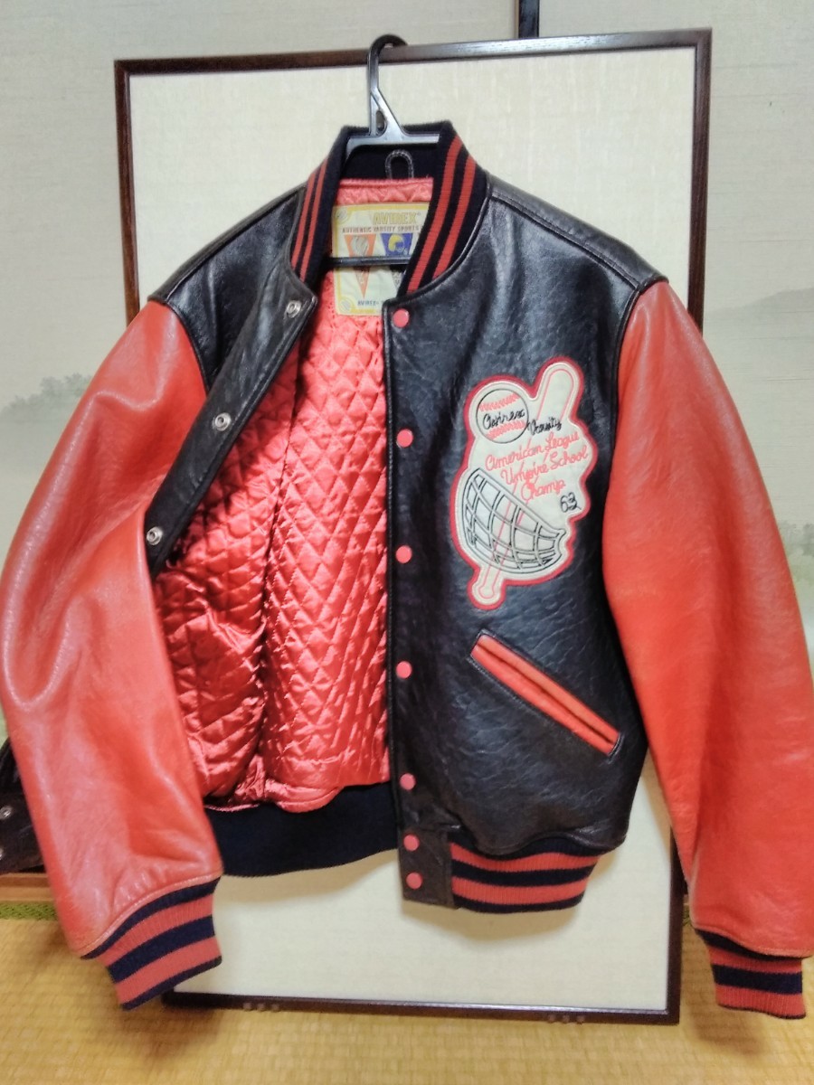 AVIREX 羊革 オールレザー スタジャン メンズファッション ジャケット
