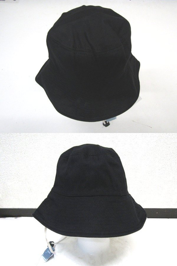 S2418:タグ付き未使用品 nemne 帽子 黒/フリーサイズ 59cm レディース ハット サンハット リバーシブルの画像2