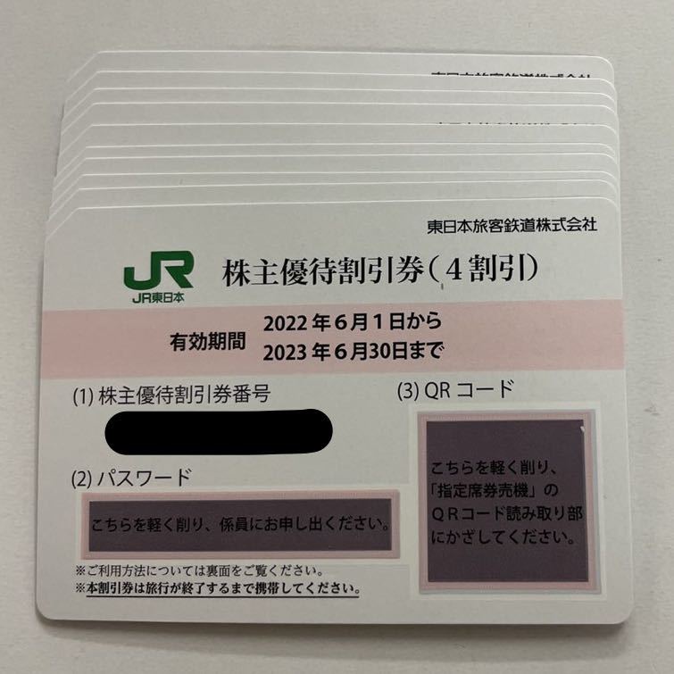 ●【送料無料・匿名配送】JR東日本 株主優待割引券 10枚セット 4割引_画像1