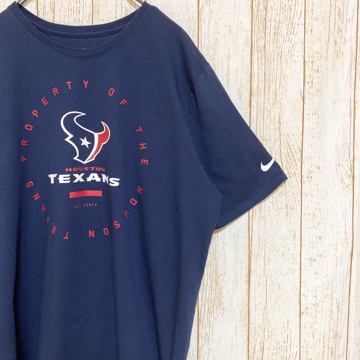 NIKE ナイキ NFL Houston Texans ヒューストン・テキサンズ プリント Tシャツ XL USA古着 アメリカ古着の画像1