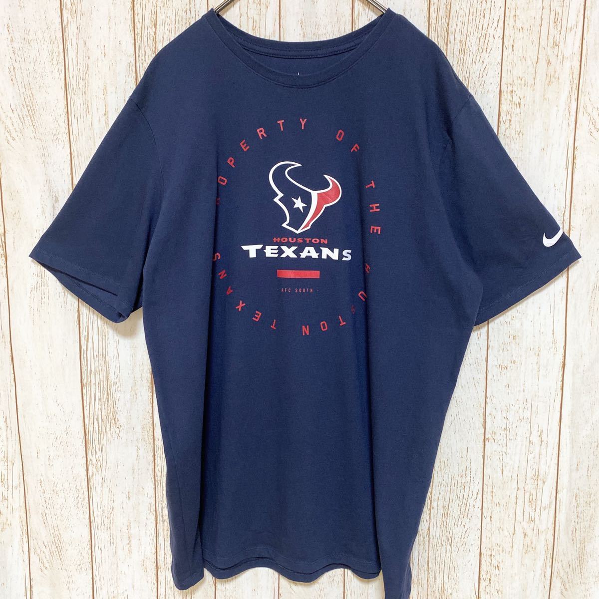 NIKE ナイキ NFL Houston Texans ヒューストン・テキサンズ プリント Tシャツ XL USA古着 アメリカ古着_画像2