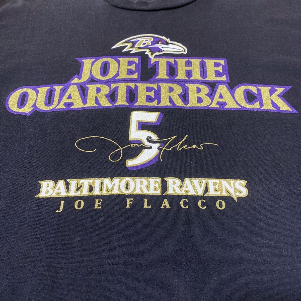 Reebok リーボック NFL Baltimore Ravens ボルチモア・レイブンズ フラッコ プリント Tシャツ XL USA古着 アメリカ古着_画像5