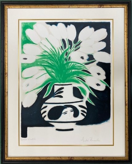 【特価】　≪　　アンドレ　ブラジリエ　　≫　オリジナル リトグラフ【石版画】 　BOUQUET CHANTAL 　 1972年　　ANDRE BRASILIER_画像1