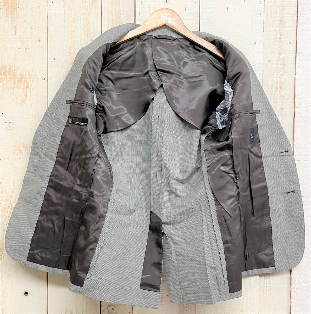 SHIPS Ships * thousand bird ..linen flax .* tailored jacket *44 size * gray series single center vent .. made in Japan gentleman men's 