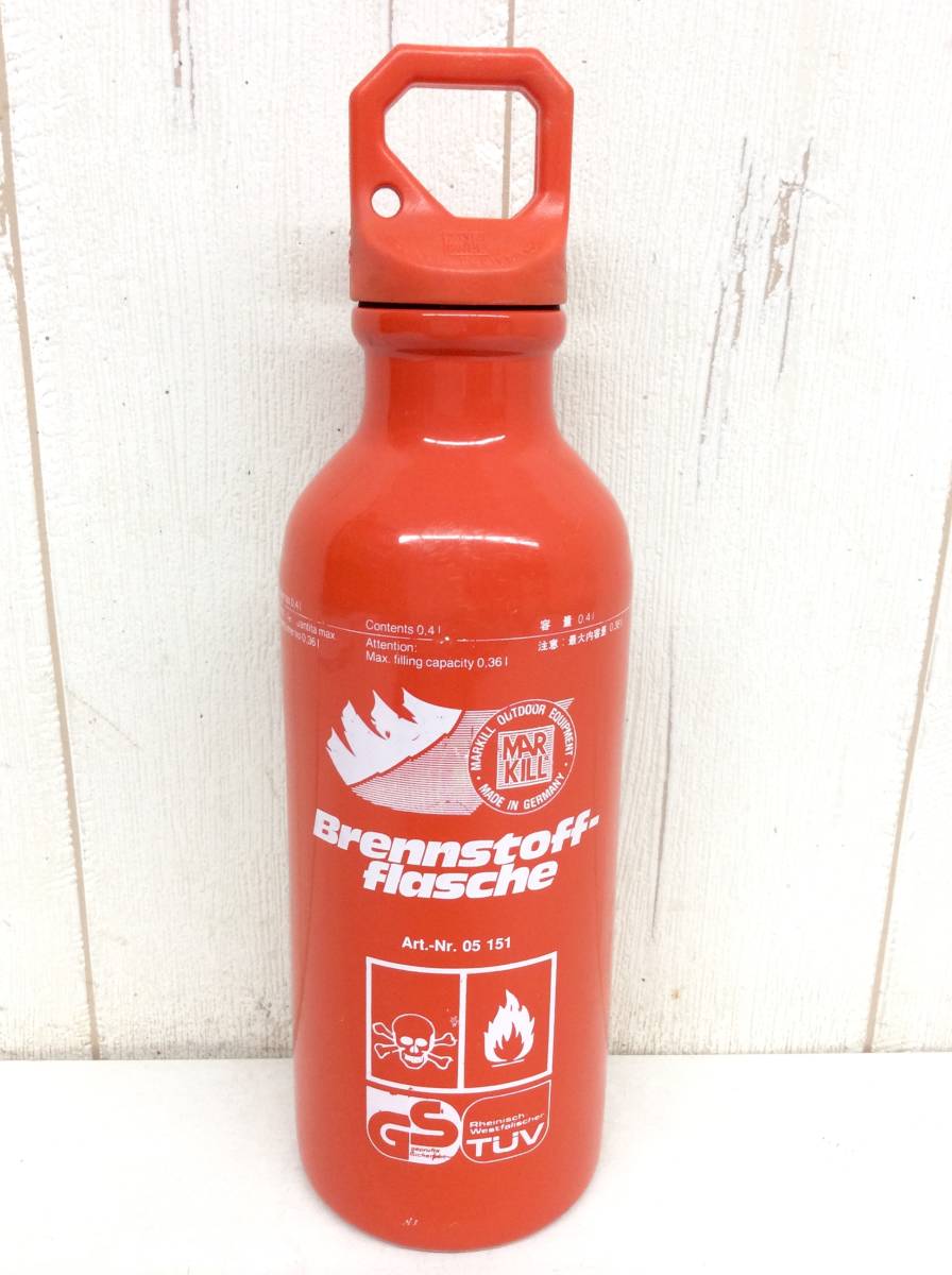 [ MARKILL ] maru cut fuel bottle fuel portable can capacity 0.41L height 214mm bottom part diameter 63mm secondhand goods waste number goods out of print goods retro Solo camp 