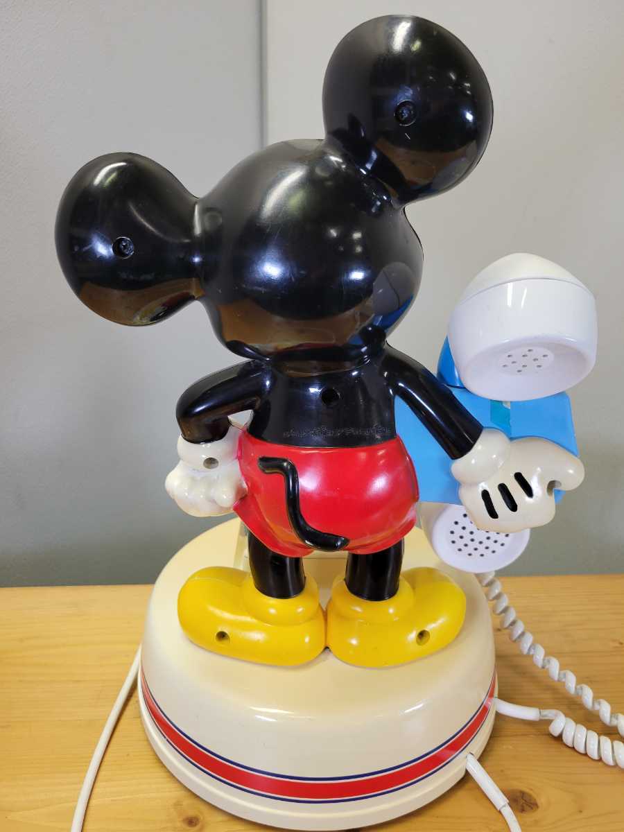 【通電確認済み】アンティーク品　ミッキーマウス 電話機　ダイヤル式 Kanda　神田通信　レトロ Disney &　SONY　留守電レコーダー　RS-30_画像4