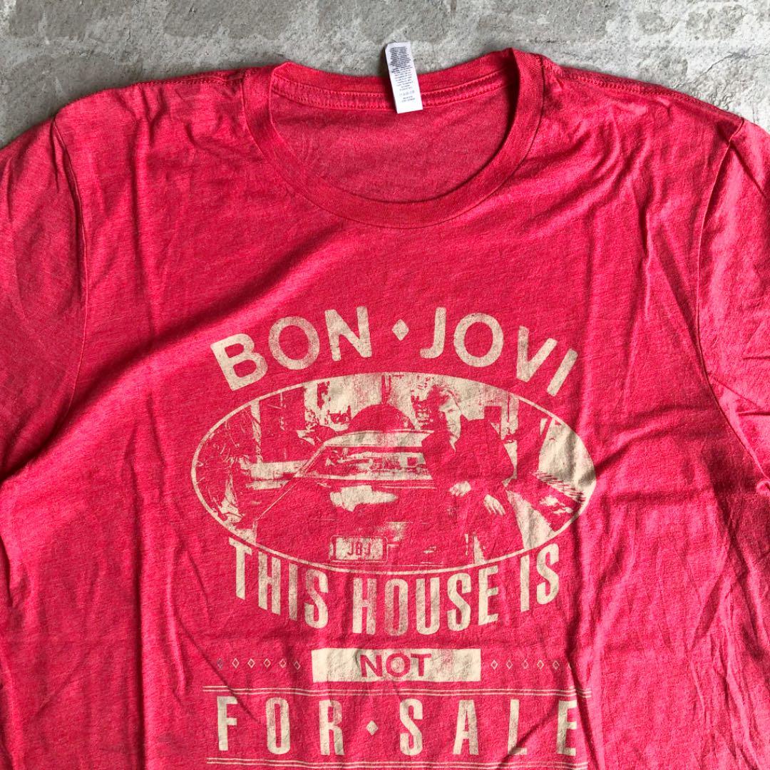 BON JOVI THIS HOUSE IS NOT FOR SALE ボンジョビ Tシャツ メンズ XLサイズ レッド 系