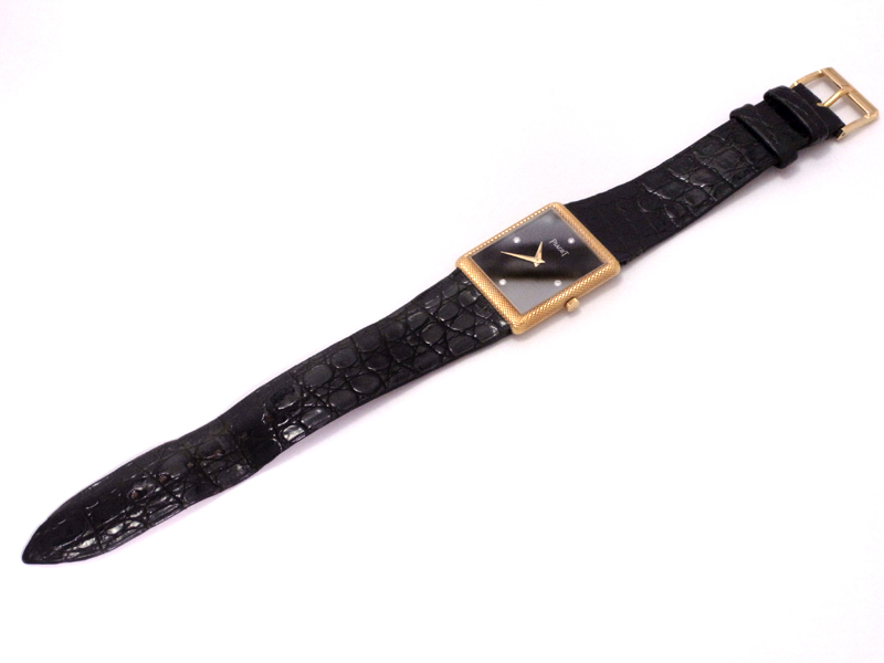 1970年頃　ピアジェ■K18YG　金無垢　4Pダイヤ■ブラックONIXフェイス　メンズ腕時計 消費税なし_画像5