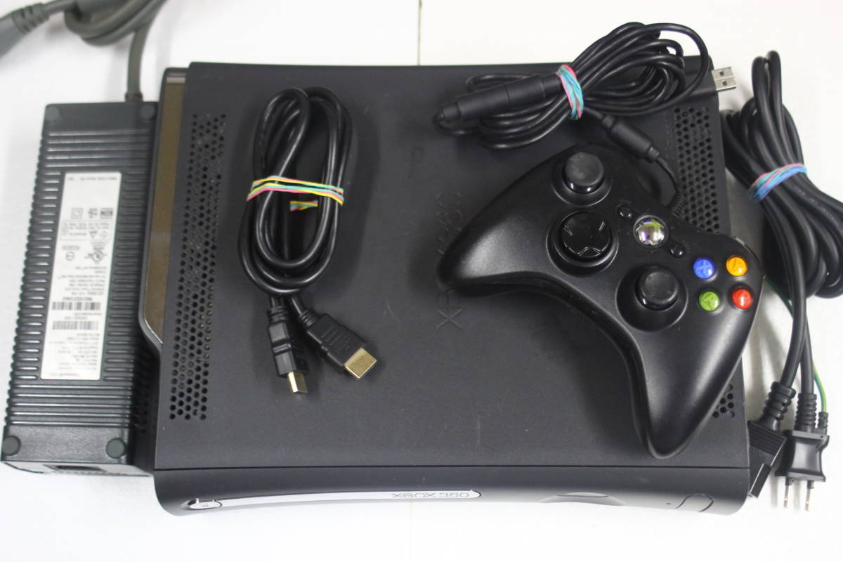 Xbox360本体セット ブラック 120GB 電源コード/HDMIケーブル/コントローラー付属 マイクロソフト純正/動作品