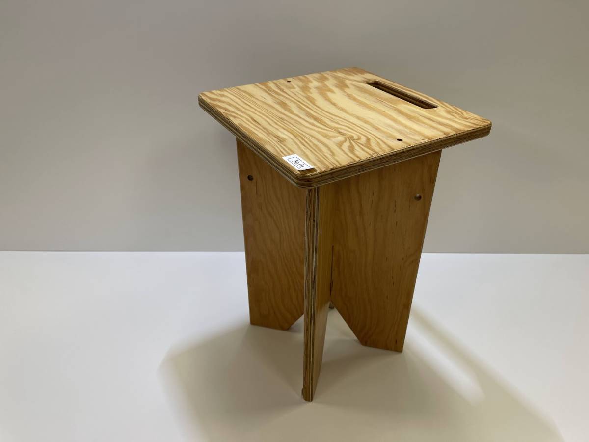 テーブル　木製　組立て式　ソロキャンプ　45.1㎝×29.5㎝×29.5㎝　針葉樹合板　№01