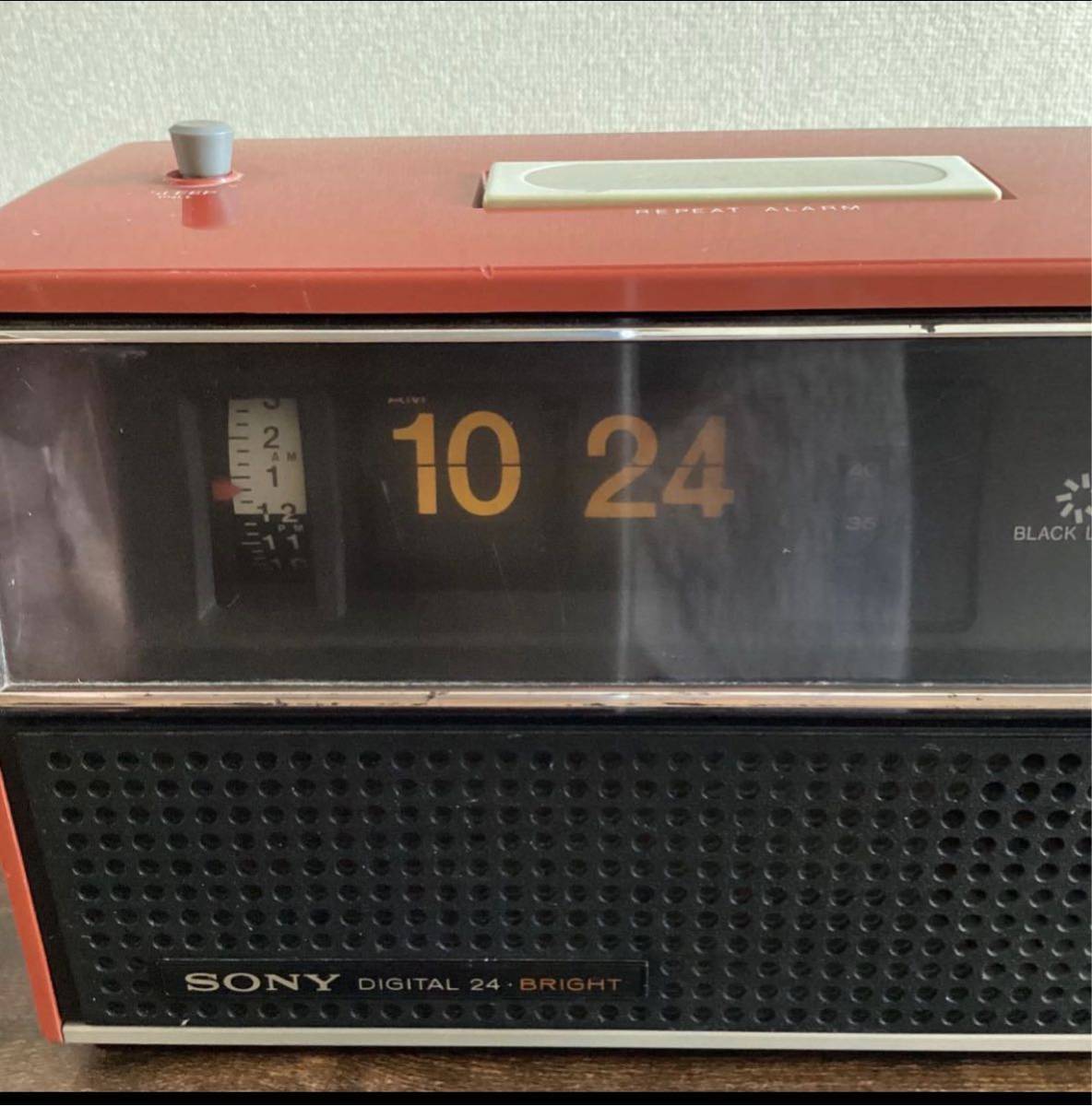 SONY clock radio SONY パタパタ時計 昭和レトロ ラジオ TFM-C400 アンティーク アナログ FM/AM 中古品 当時もの_画像3