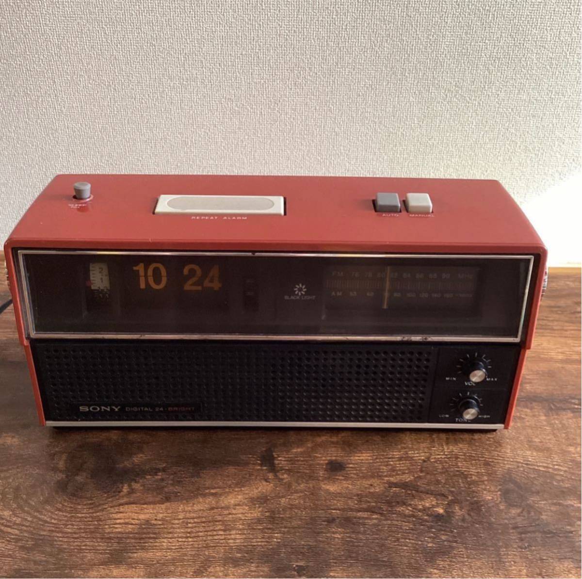 SONY clock radio SONY パタパタ時計 昭和レトロ ラジオ TFM-C400 アンティーク アナログ FM/AM 中古品 当時もの_画像1