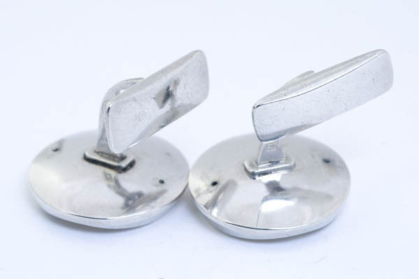 GEORG JENSEN George Jensen SV 925 74B серебряный запонки S DENMARK печать 10.6g×2 раунд Shape #25485YR