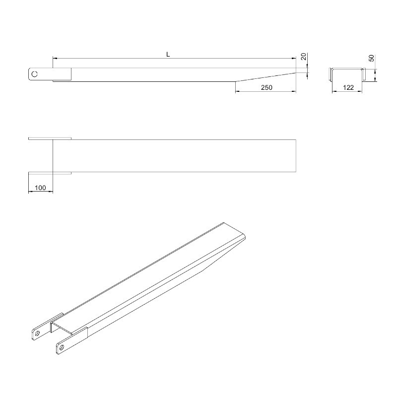 サヤフォーク FEX-18 長さ1800mm 板厚6mm オープンボトム フォークリフト アタッチメント ツメ つけ爪 ロング 長爪 延長爪 1.8m_画像6