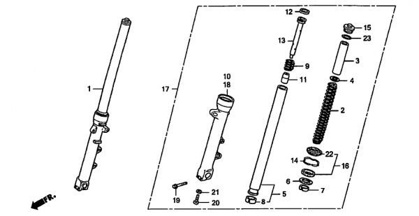 RC42 純正 フロントフォークOHセット 14点 CB750F ガイドブッシュ 送料250円～ フォークシール CB750 ダストシール .mn8.kcr.mm_ＲＣ42　Ｆ-8　フロントフォーク