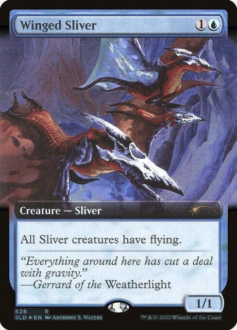 MTG ■青/英語版■ 《有翼スリヴァー/Winged Sliver》★FOIL★Secret Lair SLD_画像1