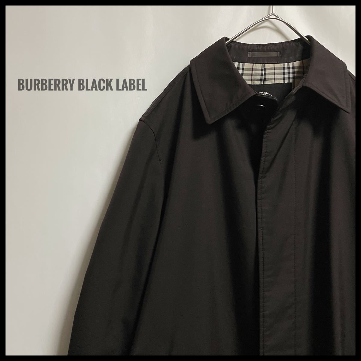 BURBERRY 三陽商会 BLACK ベージュ BURBERRY BLACK LABEL 長袖シャツ ステンカラーコート ノバチェック 茶色 バーバリーブラックレーベル ブラウン 高級 LABEL