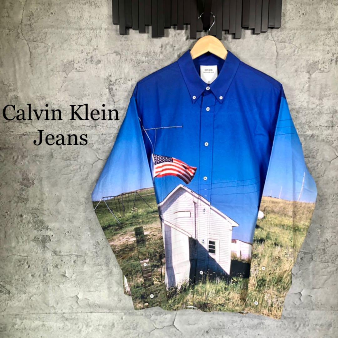 『Calvin Klein Jeans』カルバンクライン (M) 長袖シャツ