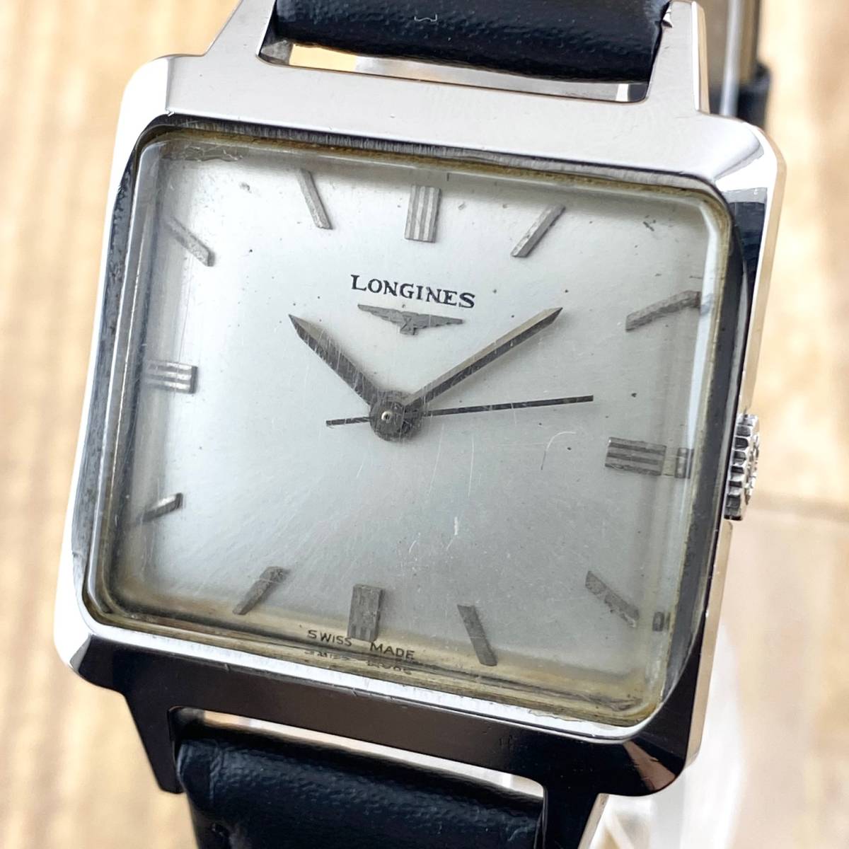 1円〜LONGINES ロンジン メンズ 腕時計 手巻き シルバー文字盤