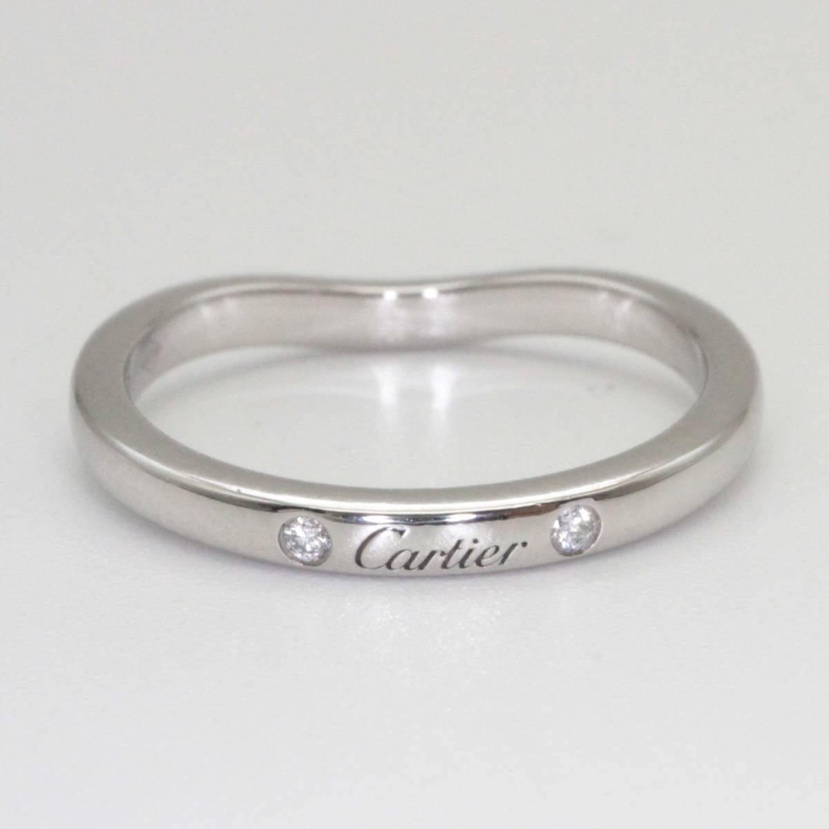 ◆◇【美品】Cartier カルティエ バレリーナ ウェディング カーブ 3PD ダイヤモンド リング Pt950◇◆_画像4