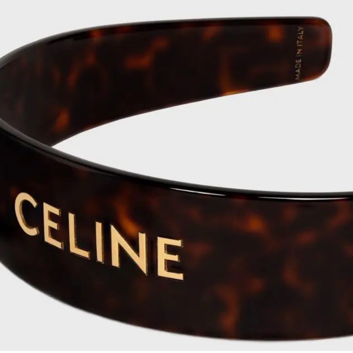 22SS CELINE ヘッドバンド カチューシャ ハバナブロンド ドレ-