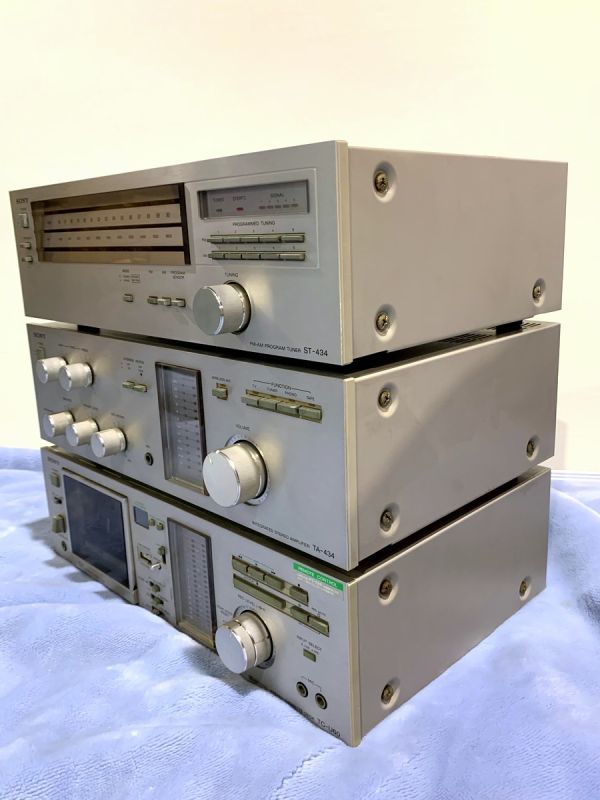 8-82-140　SONY ソニー アンプ　TA-434 / FM-AMチューナー ST-434 / テープコーダーTC-U60 3点セット (通電OK)_画像5