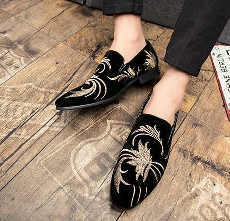 * new goods * men's TL71280-24.0cm/38 slip-on shoes Loafer casual black piece . embroidery entering 