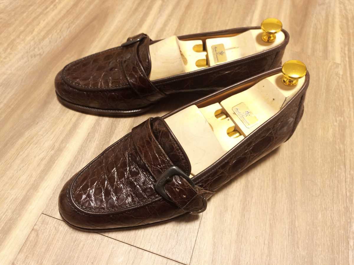 超美品 定価20万 ラルフローレン クロコダイル ローファー 24.5 EE