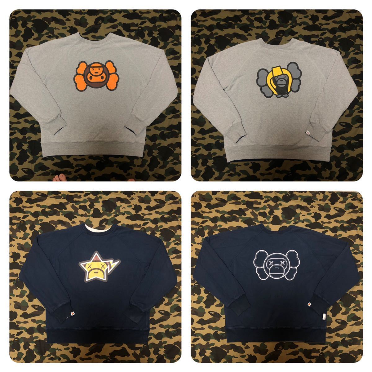 kaws reversible sweat スウェット エイプ BAPE A BATHING APE カウズ