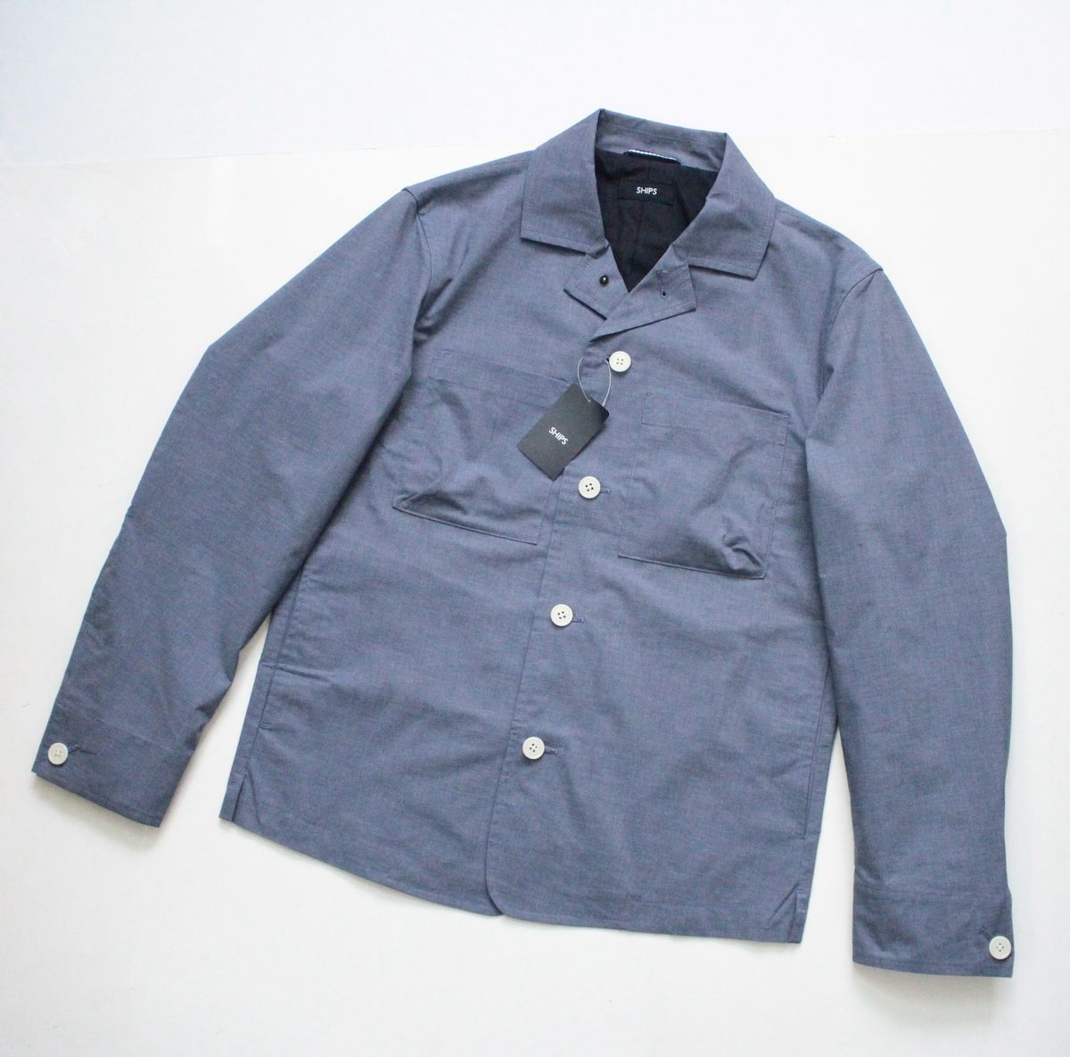  unused [ SHIPS Ships ]SC weather Cross stretch light blouson S size regular price \\19,000 thin blue group casual coverall 