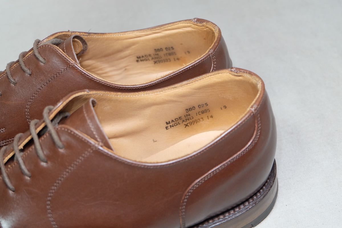定価4万 着用少NPS 洗練されたプレーントゥダービーシューズ UK10 goodyearWelted製法 英国製高級革靴カーフレザーハンドメイドsolovair_画像8