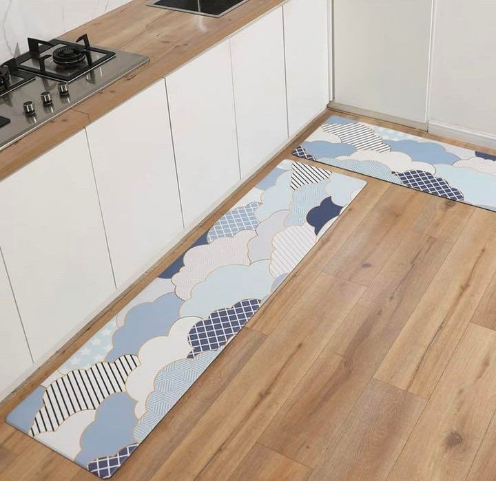 キッチンマット 和風 PVC拭ける 台所マット クッション 滑り止め