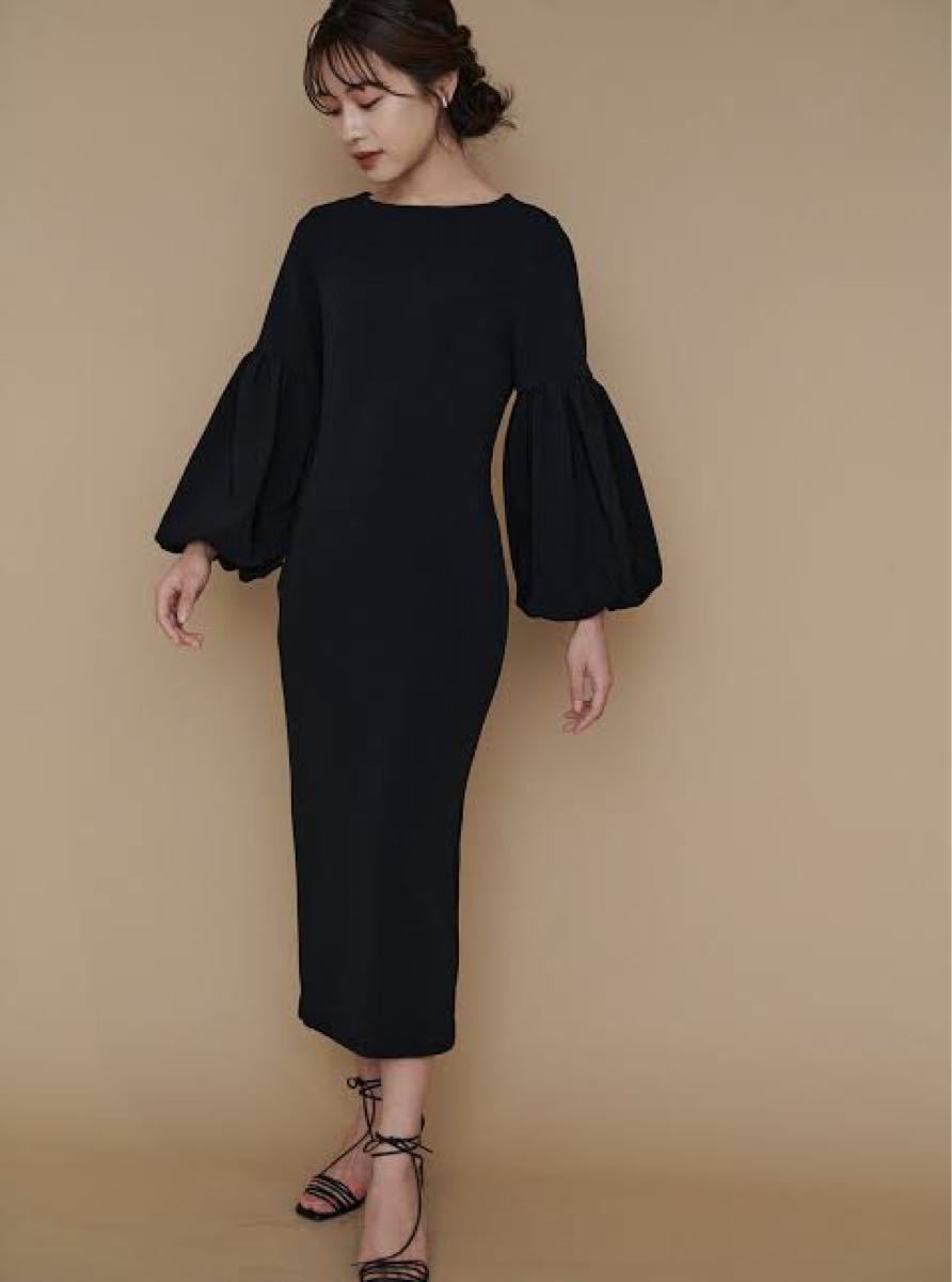 L'Or ロル Balloon Sleeve Dress かじまり ブラック|Yahoo L'Or ロル Balloon Sleeve Dress かじまり ブラック|Yahoo