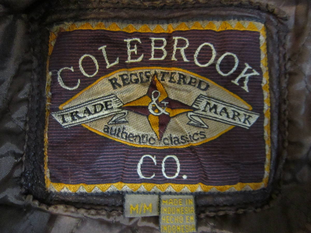 アメリカ古着 中古 コールブルック COLEBROOK&CO レザージャケット メンズ Mサイズ ブラウン 茶色 本革 ライダース 革ジャン アウトドア