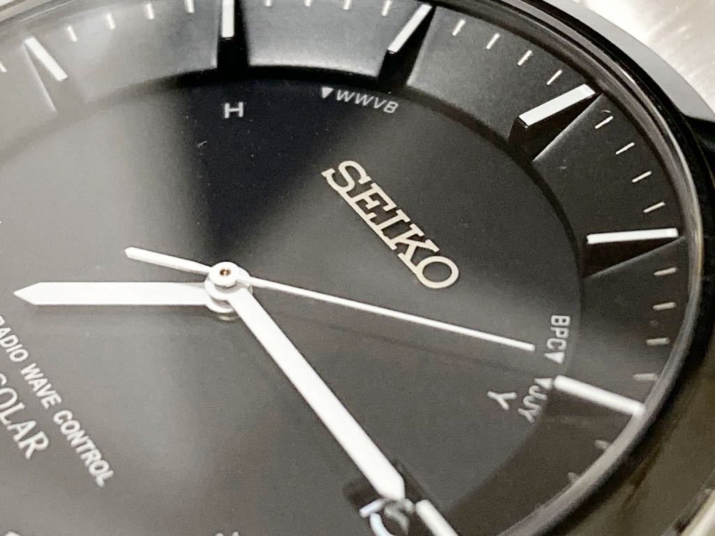 メーカー再生品  セイコー ソーラー電波腕時計  ブラック