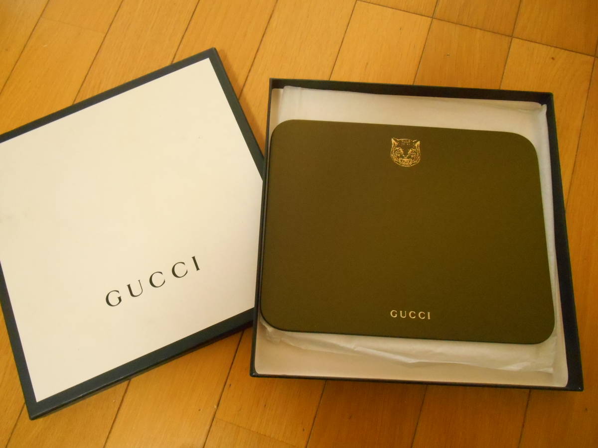 未使用 レア◇GUCCI グッチ タイガーヘッド レザーマウスパッド ccorca.org