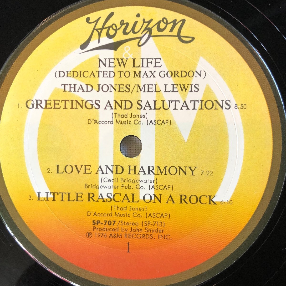 Thad Jones / Mel Lewis / New Life (Dedicated To Max Gordon) LP Horizon_画像4