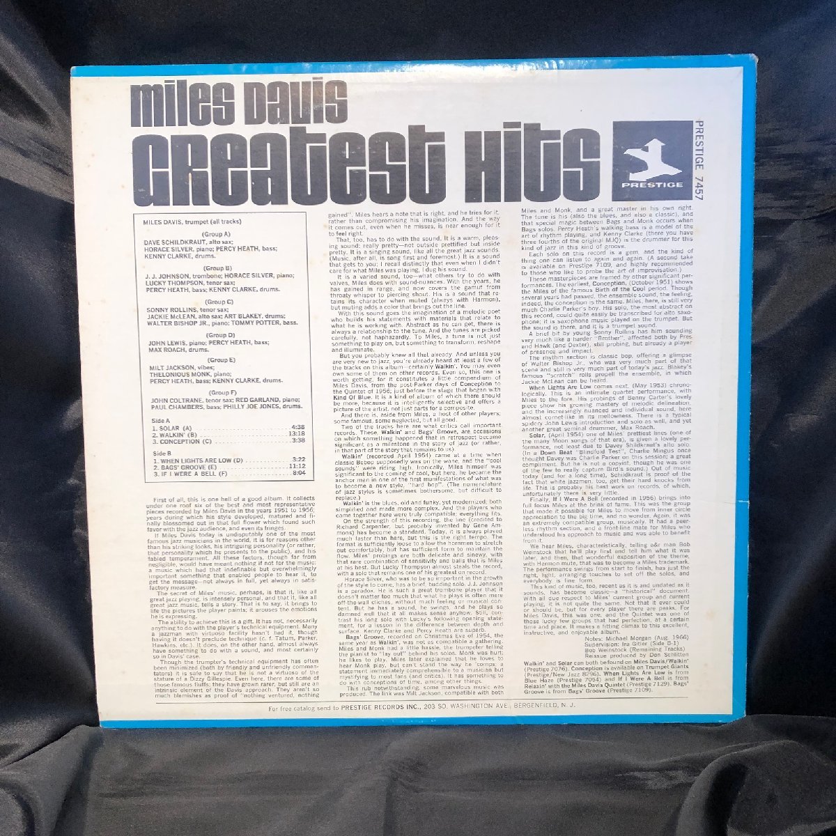 Miles Davis / Greatest Hits LP Prestige_画像2